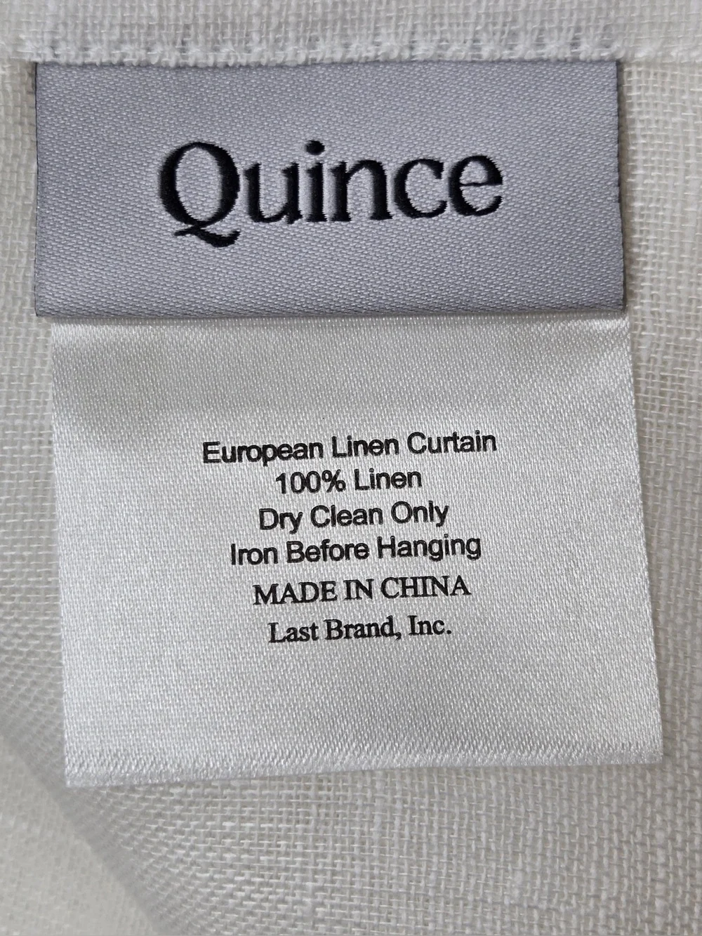 NWT QUINCE Set Of 4 48x96 European Linen Sheer Curtains White 0307